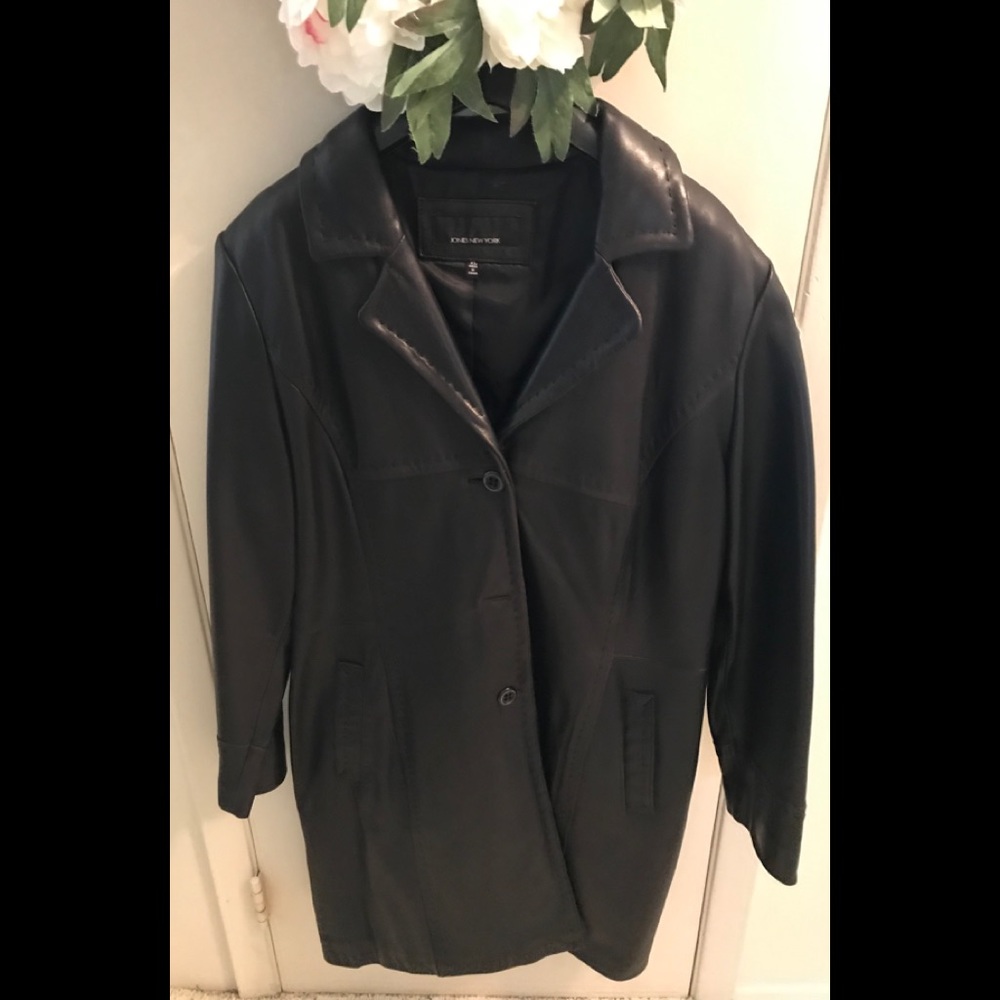 Jones New York 3/4 length leather jacket XL